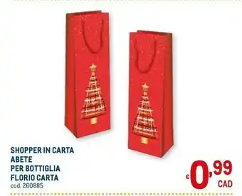 Metro Shopper in carta abete per bottiglia florio carta offerta