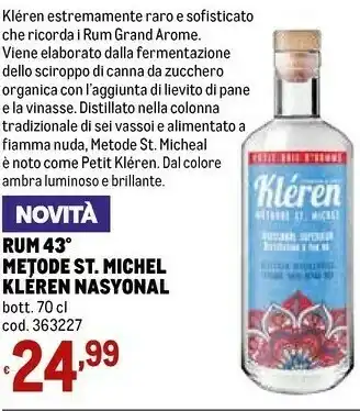 Metro Rum 43 metode st michel kleren nasyonal offerta