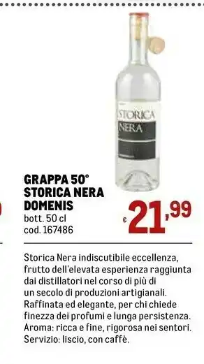 Metro Grappa 50 storica nera domenis offerta