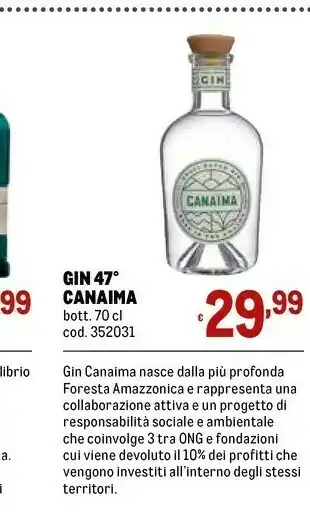 Metro Canaima gin 47 offerta