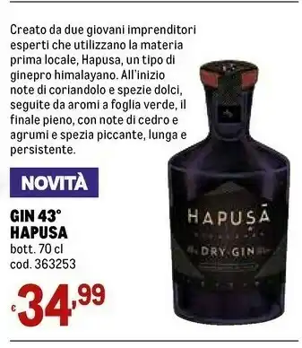 Metro Harpusa gin 43 offerta