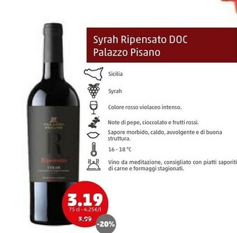 Syrah ripensato doc palazzo pisano