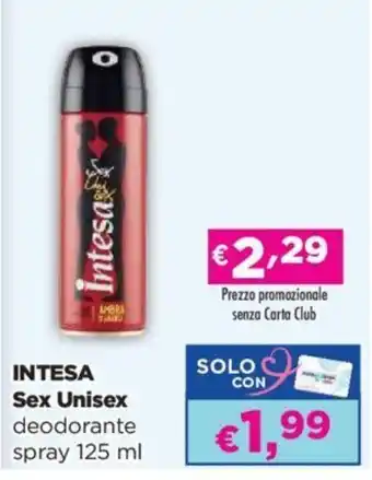 Acqua & Sapone INTESA Sex Unisex deodorante spray offerta