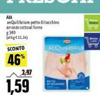 Emi Supermercati Aequilibrium petto di tacchino cotto al forno 140 g(ml) offerta