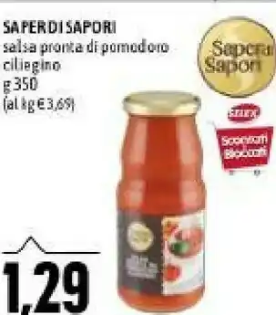 Emi Supermercati Saper di sapori - salsa pronta di pomodoro ciliegino 350 g(ml) offerta