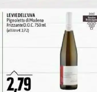 Emi Supermercati Le vie dell'uva pignoletto di modena frizzante offerta