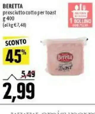 Emi Supermercati Prosciutto cotto per toast 400 g offerta
