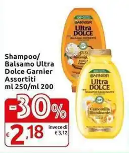 Carrefour Express Shampoo/ Balsamo Ultra Dolce Garnier offerta
