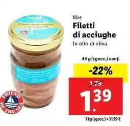 Lidl Nixe Filetti di acciughe offerta