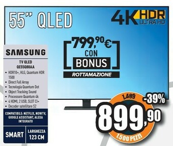 Unieuro Series 8 qe55q80aa 139,7 cm (55") 4k ultra hd smart tv wi-fi nero offerta
