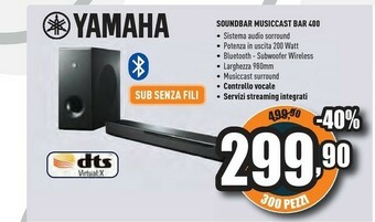 Unieuro Soundbar musiccast bar 400 schwarz kit multimediale offerta