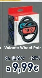 Unieuro Joy-con wheel pair gamepad nero, blu, rosso offerta