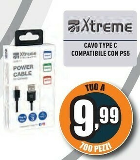 Unieuro Xtreme cavo type c compatibile con ps5 offerta
