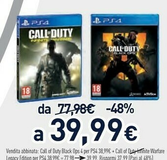 Unieuro Call of duty: black ops 4 playstation 4 bundle offerta