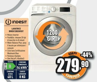 Unieuro Bwe 81285x ws it lavatrice caricamento frontale 8 kg 1200 giri/min b bianco offerta