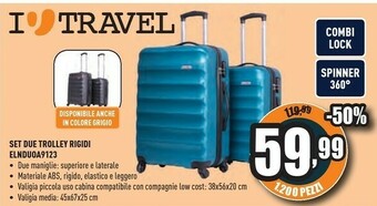 Unieuro Set due trolley rigidi offerta