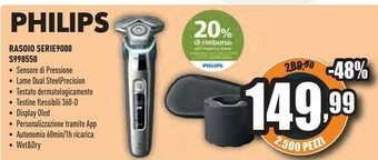 Unieuro Shaver series 9000 s9986/50 rasoio elettrico rotazione trimmer nero offerta