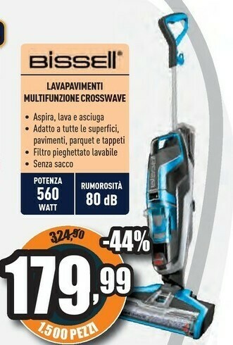 Unieuro Bissell lavapavimenti multifunzione crosswave offerta