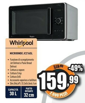 Unieuro Microonde jc216sl offerta