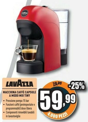 Unieuro Macchina caffe capsule a modo mio tiny offerta