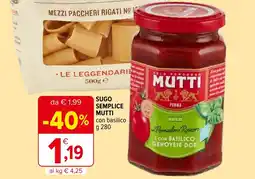 Iperal Sugo semplice mutti offerta
