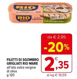 Iperal Filetti di sgombro grigliati rio mare offerta