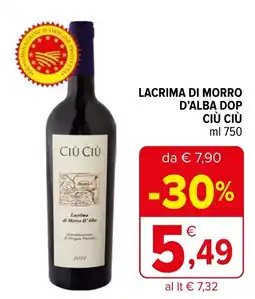 Iperal Lacrima di morro d'alba dop ciù ciù offerta