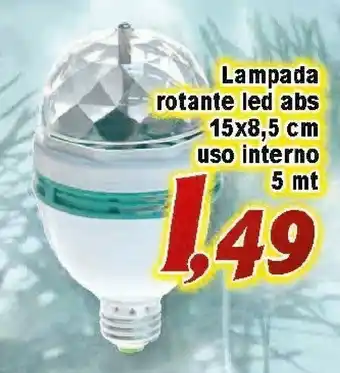 Lampada rotante led 15x8.5 cm uso interno 5 mt