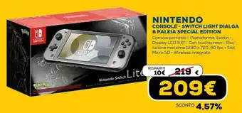 Euronics Switch lite dialga & palkia edition console da gioco portatile 14 cm (5.5") 32 gb touch screen wi-fi nero offerta