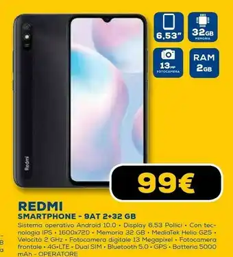 Euronics Xiaomi redmi 9at 2+32 gb offerta