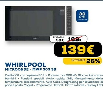 Euronics Mwp 303 sb superficie piana microonde combinato 30 l 900 w nero, argento offerta