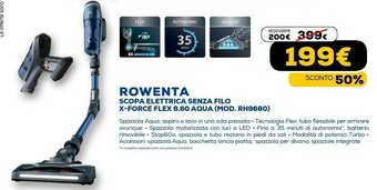 Euronics Scopa elettrica senza filo x-force flex 8.60 aqua offerta
