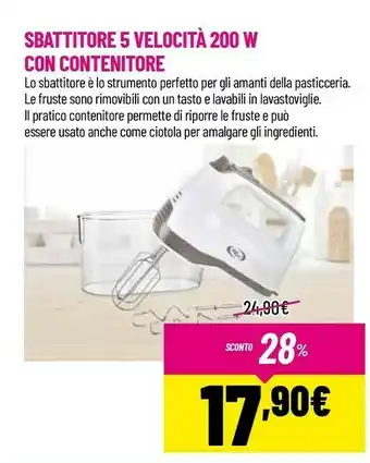 Brico Io Sbattitore 5 velocità 200 w con contenitore offerta