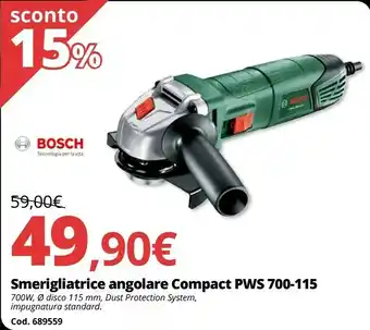 Smerigliatrice angolare compact pws 700-115