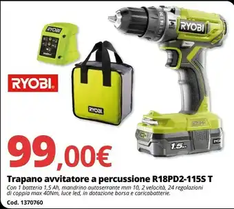 Brico Io Trapano avvitatore a percussione r18pd2-115s t offerta