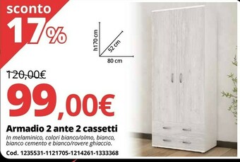 Armadio 2 ante 2 cassetti