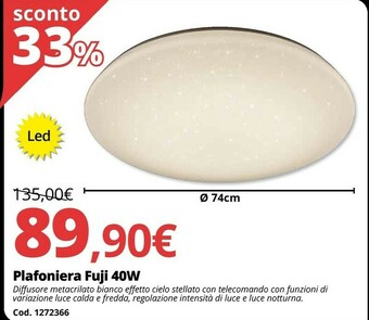 Brico Io Plafoniera fuji 40w offerta