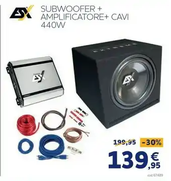 Norauto Subwoofer + amplificatore + cavi 440w esx offerta