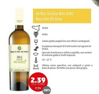 PENNY Grillo sicilia bio doc offerta