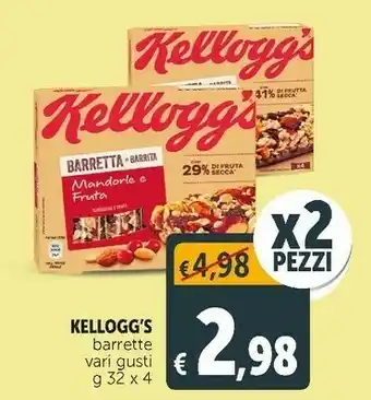 Deco Supermercati Kellogg's barrette mandorle e frutta offerta
