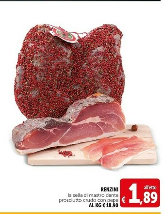 La sella di mastro dante prosciutto crudo con pepe
