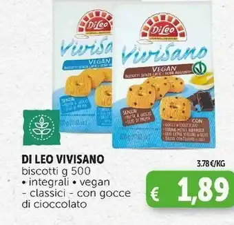 Deco Supermercati Vivi sano biscotti vegan con gocce di cioccolato 500 g(ml) offerta