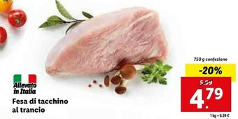 Lidl Fesa di tacchino al trancio offerta