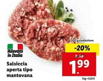 Lidl Salsiccia aperta tipo mantovana offerta