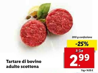 Lidl Tartare di bovino adulto scottona offerta