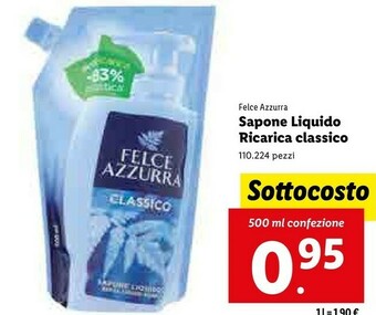 Lidl Sapone liquido ricarica classico offerta