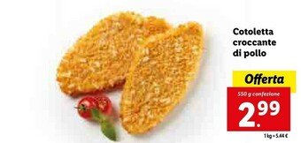 Lidl Cotoletta croccante di pollo offerta