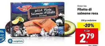 Lidl Filetti di salmone rosa 250 g(ml) offerta
