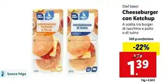 Lidl Cheeseburger con ketchup 320 g offerta