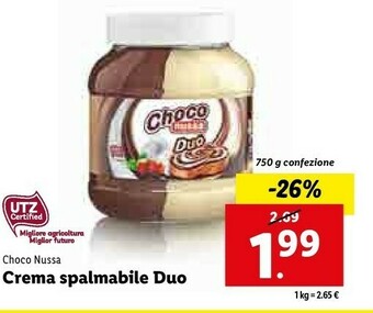 Lidl Choco nussa crema spalmabile duo offerta